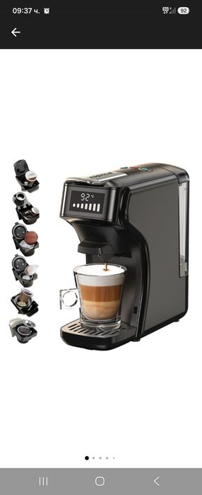Еспресо машина Hibrew, Съвместима с Nespresso, Dolce Gusto, KCup капсули, чай, ESE сашета и смляно кафе, Черен
