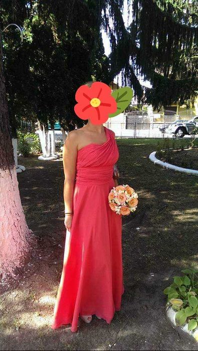 Rochie lunga de ocazie roz/corai
