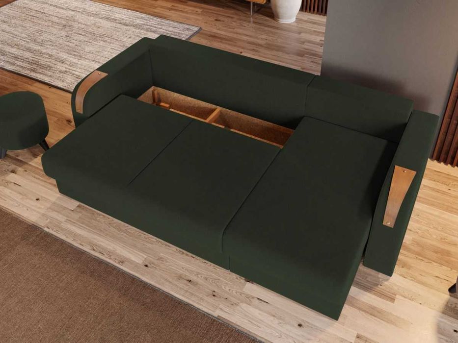 Coltar Morelia Verde + Masa Grand Stejar Auriu + 4 Scaune Grand Maro