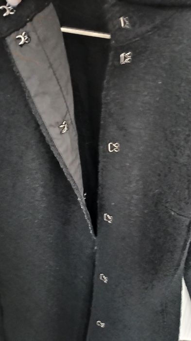 Palton dama mărimea S lana buclata negru