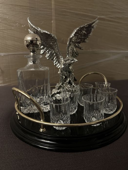 Набор для водки с орлом — хрусталь и металл, премиум-декор, подарок