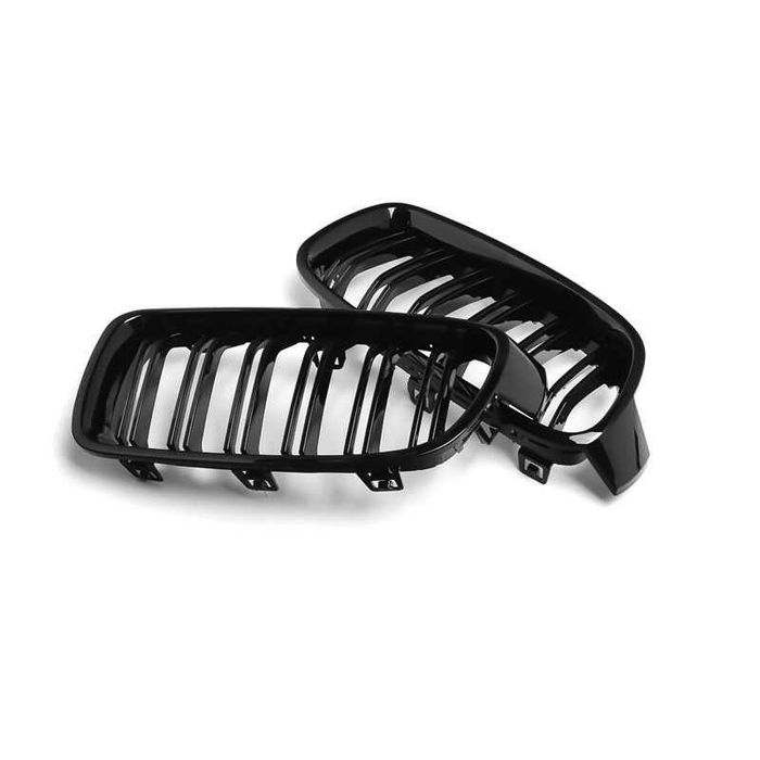 Решетки Бъбреци за БМВ BMW 3 серия F30 F31 2012+ Черен Гланц Двойни