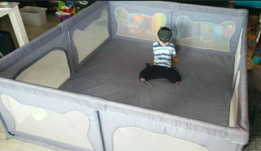 Tarc de joaca pentru copii VIP - Lionelo Willow XL 180 x 200, Gray