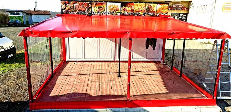 Ветрозащитни завеси, навеси, покривала, тенти