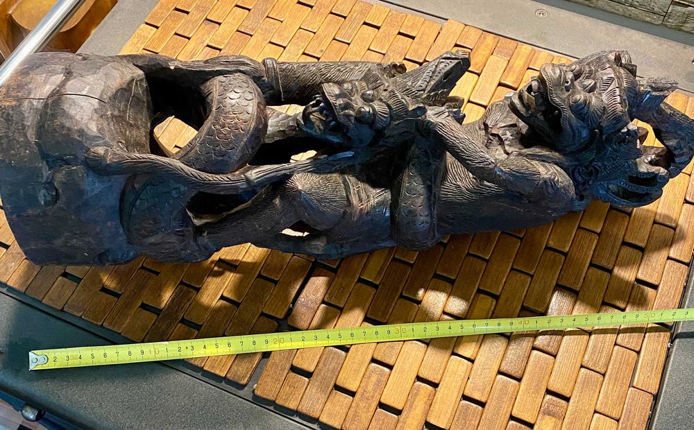 #0014# Антична скулптура от абаносово дърво, Китай.