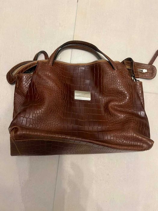 Geanta piele naturala Enzo Bertini - maro