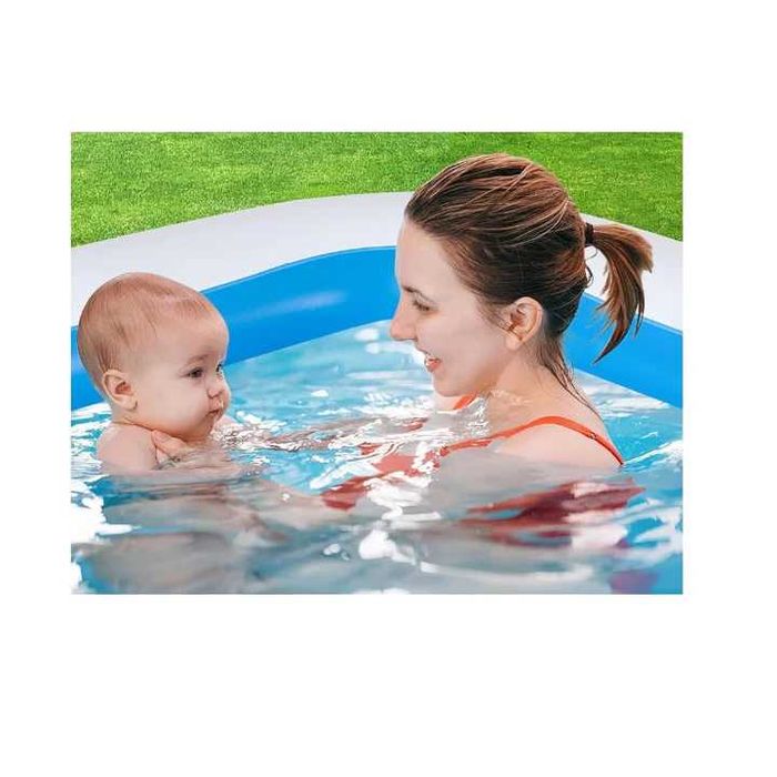 Piscina gonflabila albastra Family Pool cu 2 inele 2metrix1,2metrix40cm