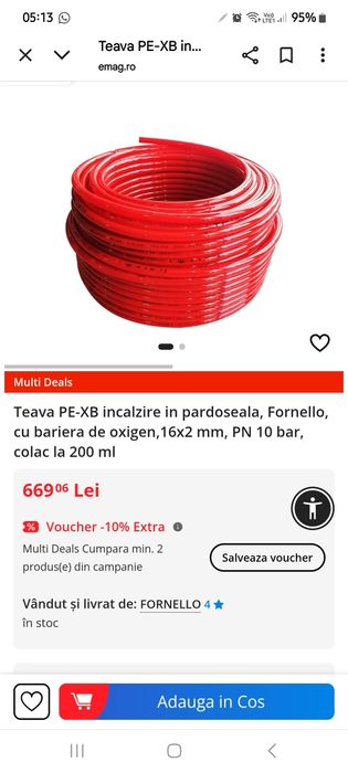 Teava pt incalzire in pardoseala Fornello