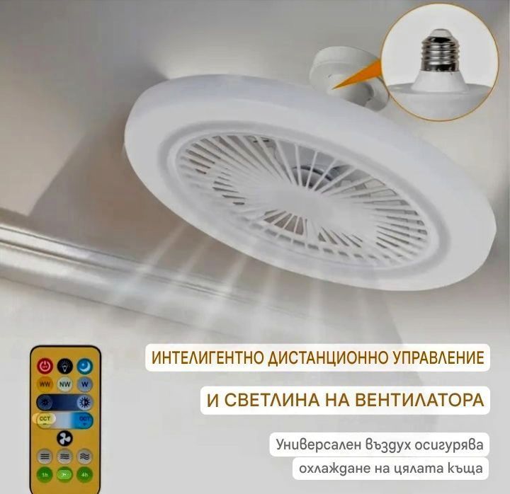 Лед лампа с вентилатор и дистанционно управление