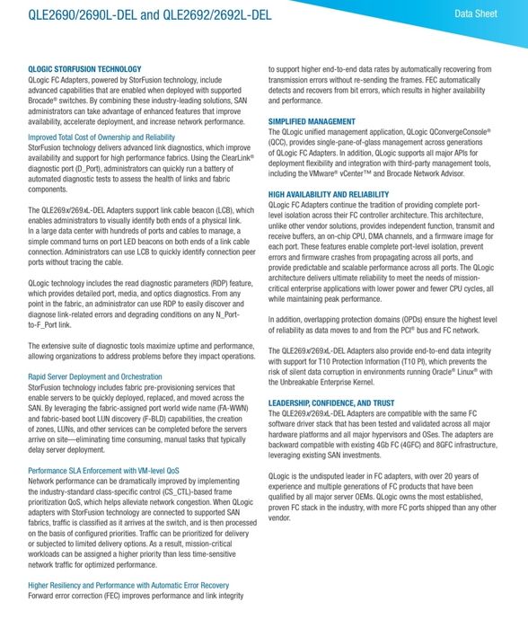 Placa de retea/HBA Dell Qlogic QLE2690 16Gb Single Port FC SFP+ 0YNFDG