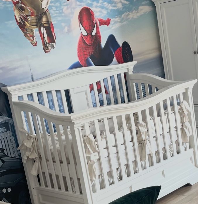 Patut convertibil  Imperio  din lemn masiv cu balustri 3 in 1Romina