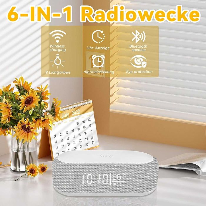 Смарт будилник с Bluetooth колонка и безжично зарядно 15W