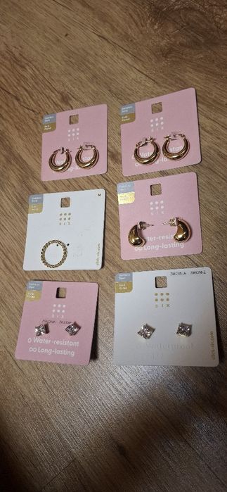 Cercei de damă plakati cu aur de 18 k