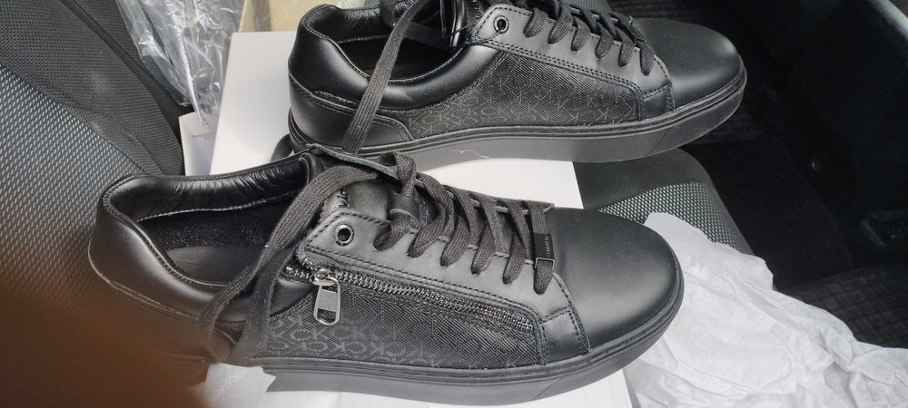 Черни кожени кецове Calvin Klein