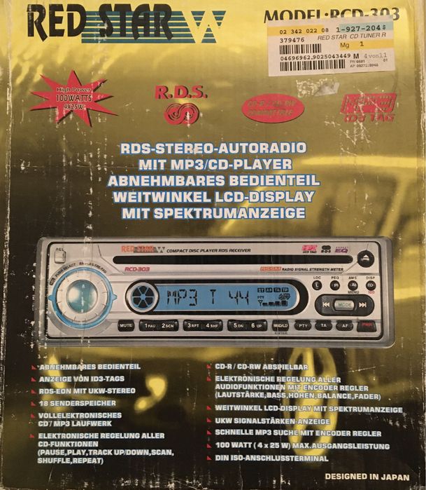 CD radio auto MP3 4 x 25 W masca detasabila