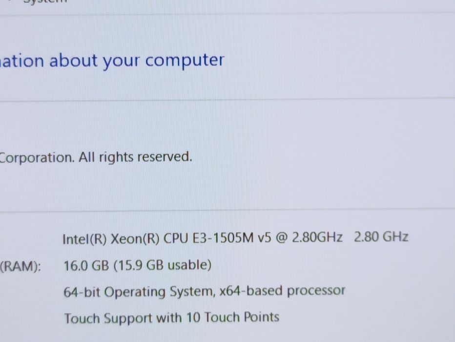 Workstation Dell Precision 3510.procesor Intel Xeon.16g RAM.SSD.touchsceen.LTE
