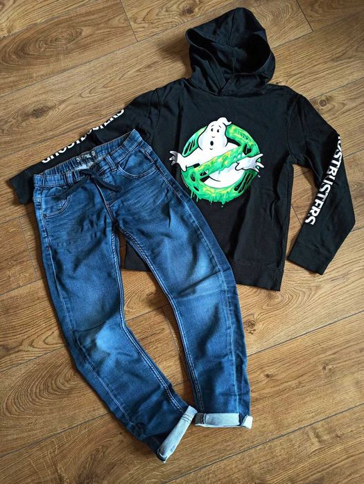 H&M детски еластични дънки и блузка