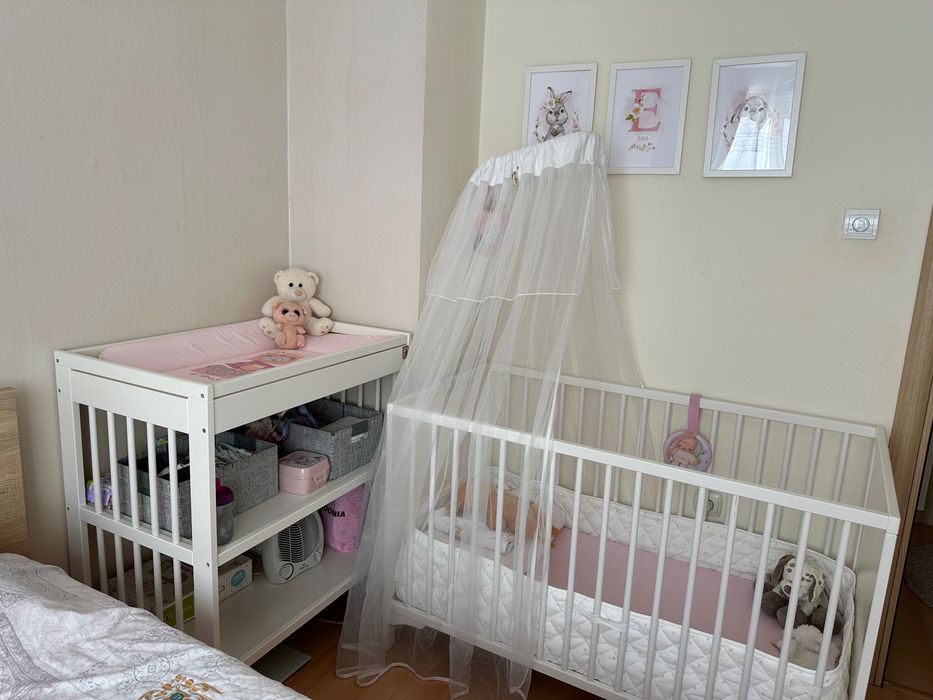 Бебешка кошара ИКЕА+шкаф за преповиване