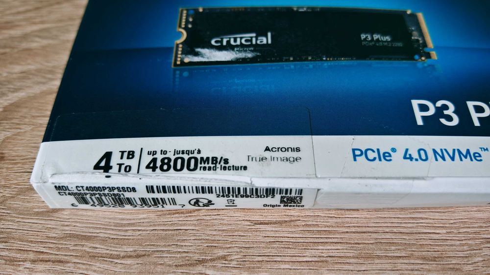 4TB SSD NVMe Crucial P3 Plus 3D NAND 4000GB M.2 2280 PCIe 4.0 disk CT4000P3PSSD8 чисто нов диск Gen 1.4 за лаптоп или настолен laptop pc computer