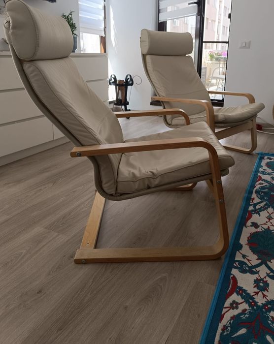 Fotoliu Ikea piele culoare bej