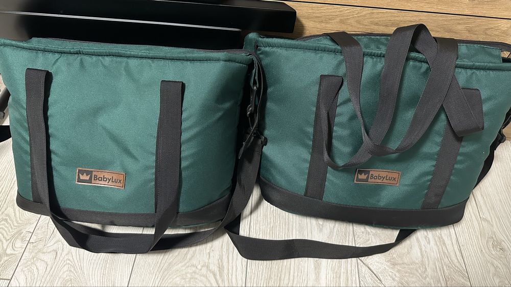 Carucior pentru gemeni BabyLux DUO, 3in1, Bottle Green