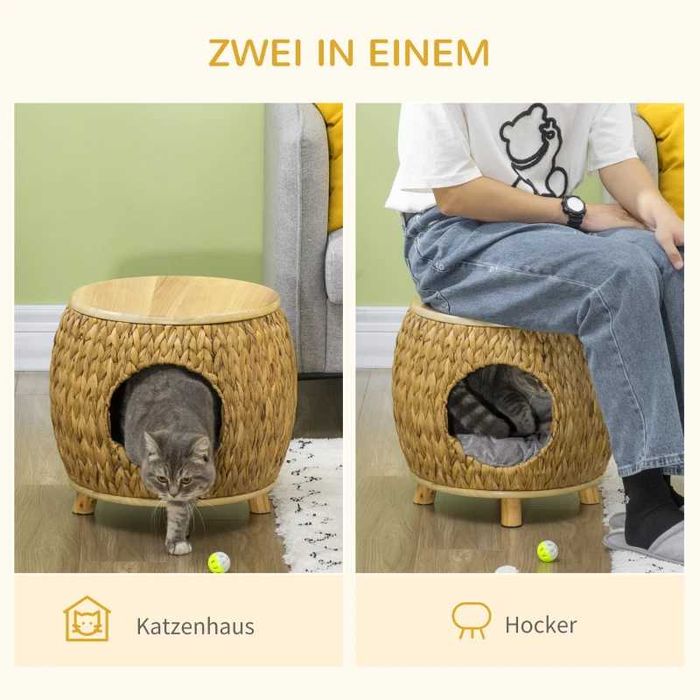 Котешка пещера Pawhut, изработена от воден зюмбюл