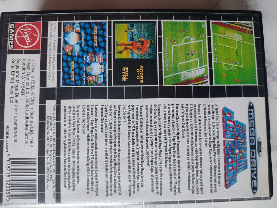 Discheta Sega Mega drive European club soccer