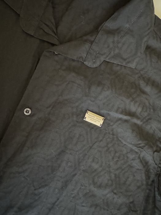 Мъжка риза Philipp Plein - бяла / черна - XXL / XXXL