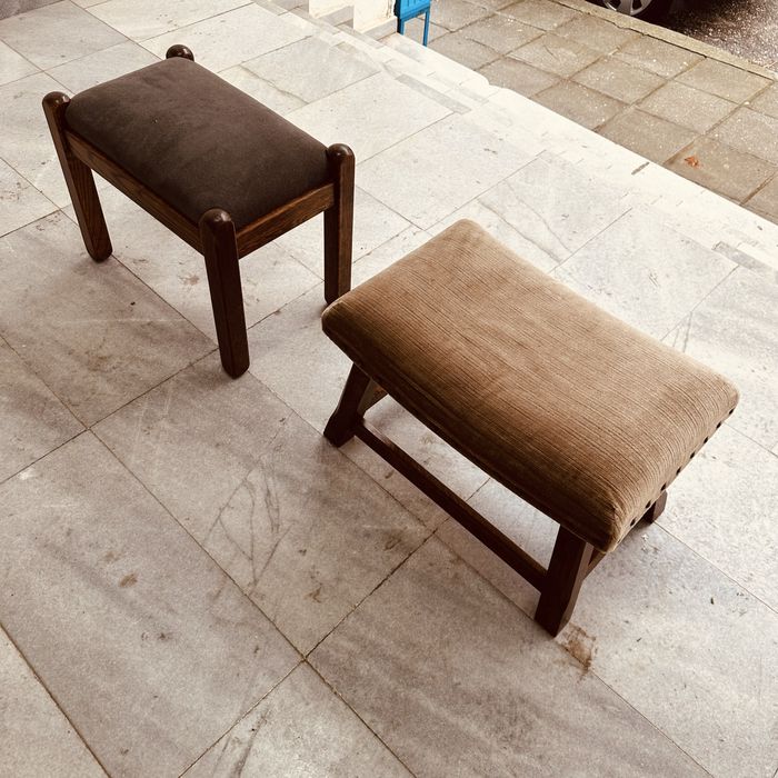 Винтидж табуретки от масивен дъб