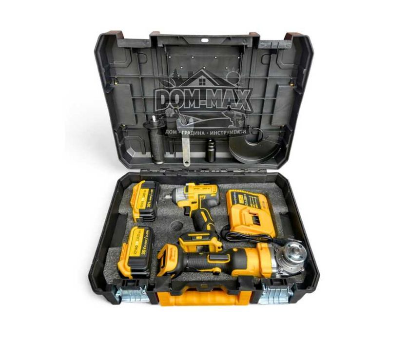 Комплект Акумулаторен Ъглошлайф и Гайковерт 2в1