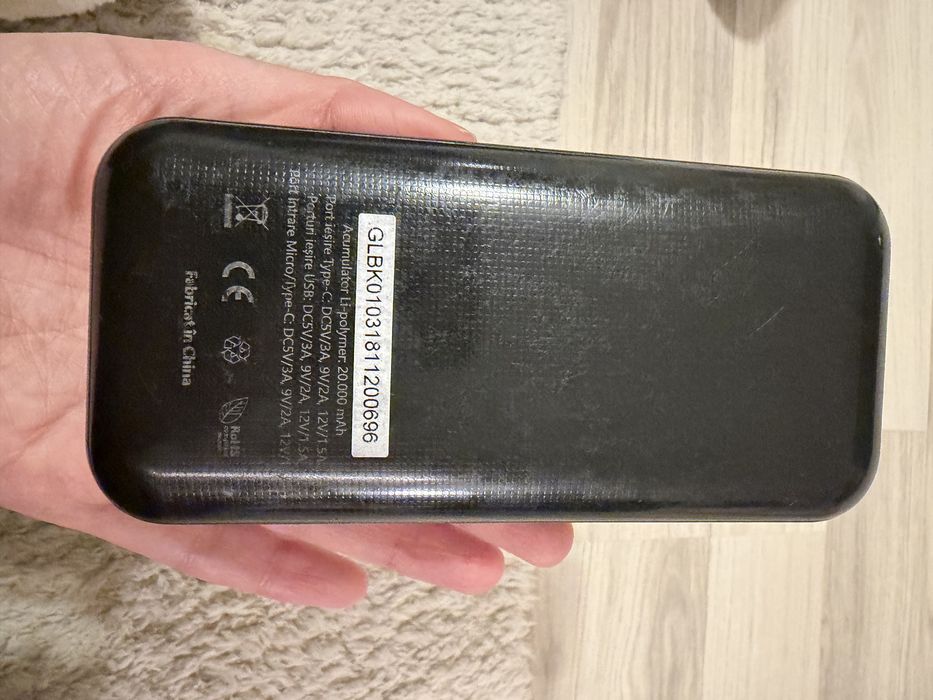 Acumulator extern E-Boda Power QC 20, 20.0000 mAh, Negru