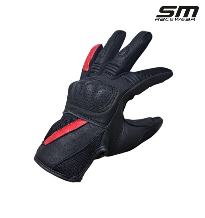 Manusi moto piele naturala + textil SM Aering marimi M L XL și 2XL