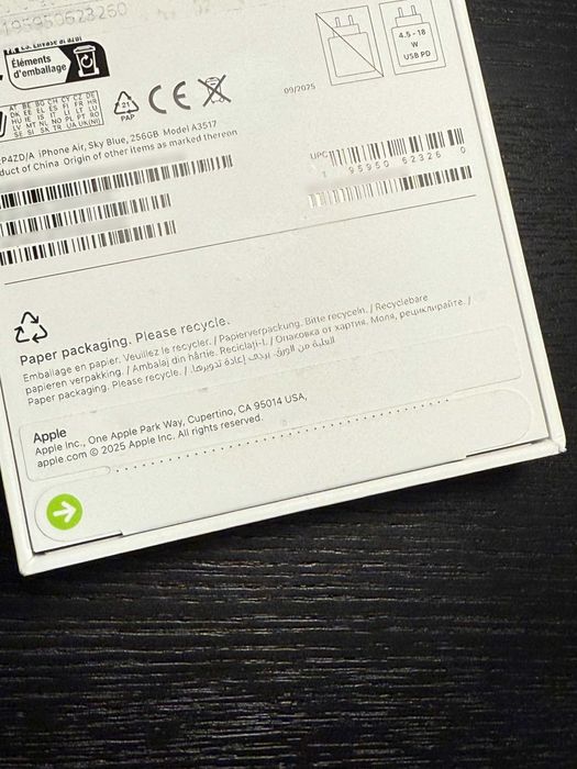 iPhone Air 5G, 256GB, eSIM, Sky Blue - SIGILAT