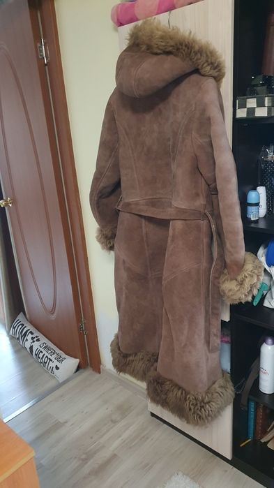 Кожено дамско палто