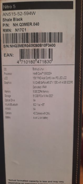 Игровой ноутбук Acer