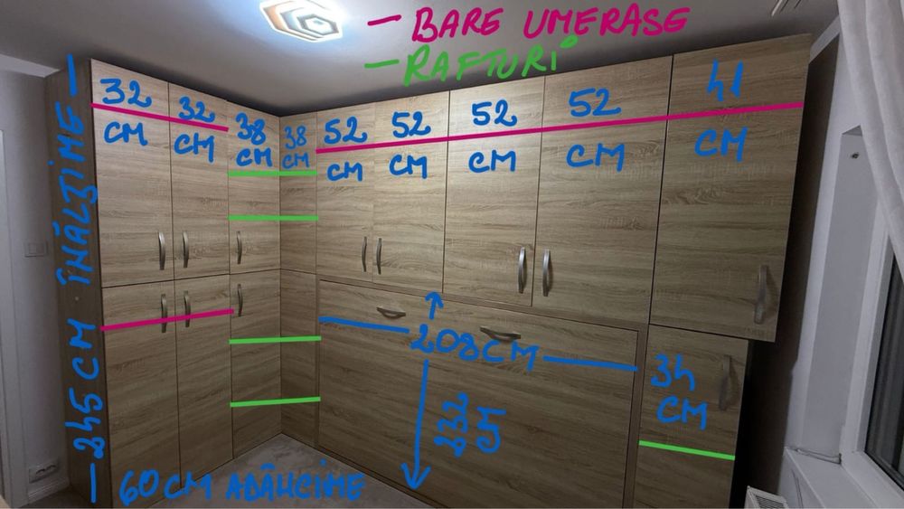 Dormitor pe comandă cu pat rabatabil  pentru camera mica bloc