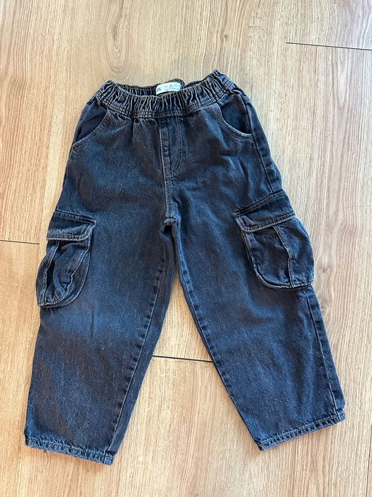 Широки дънки за момче от Zara с джобове, черни, размер 116