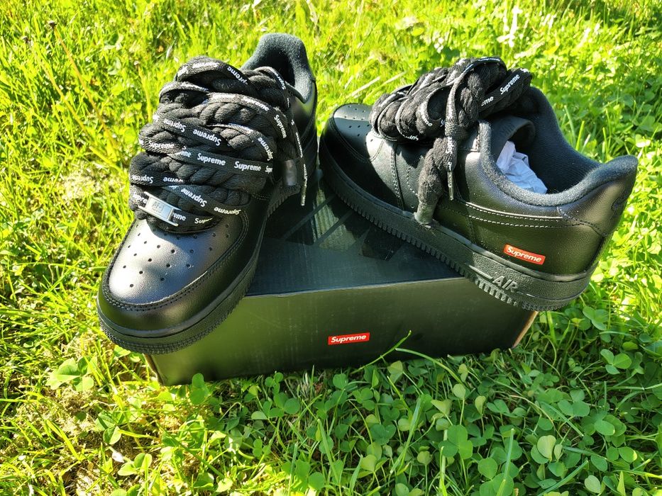 Nike Air Force 1 Low x Supreme Black Custom Rope Laces - Mărimea 38