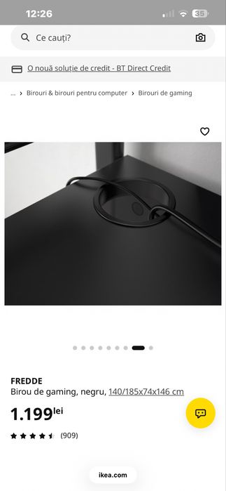 Birou/ Masa gaming neagra ikea