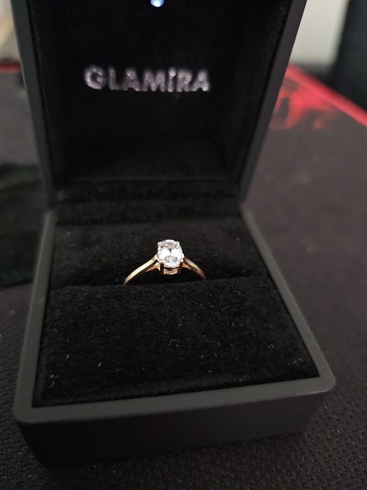Inel de Logodna Linde Glamira safir alb AAAA rose gold 18K