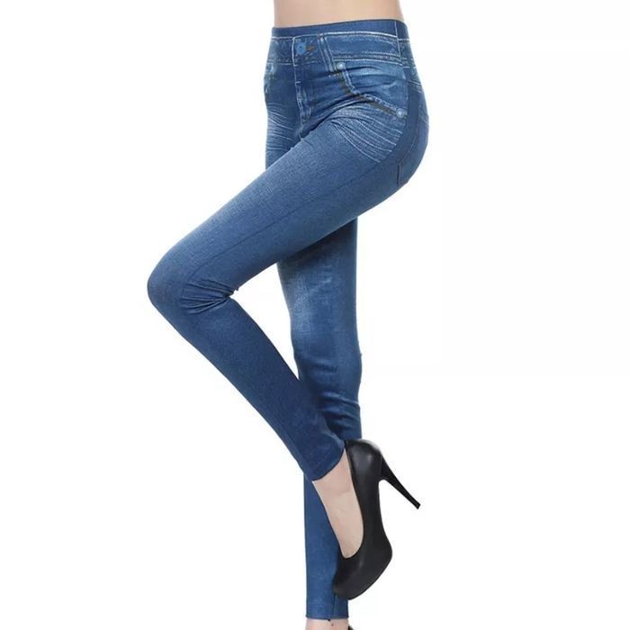 Colanti talie inalta,imitatie blugi