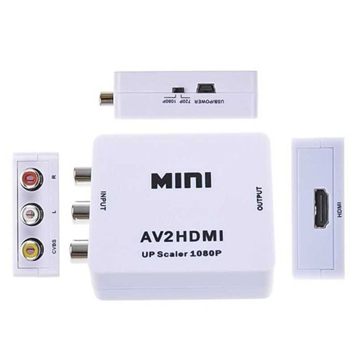 Преходник за ретро игри, Мини AV към HDMI конвертор с мащабиране 1080p