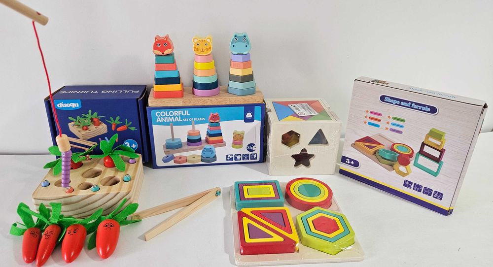 Lot de jucarii educative din lemn. Jucarii Montessori