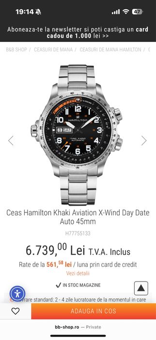 Hamilton Khaki X Wind Day Date 45mm