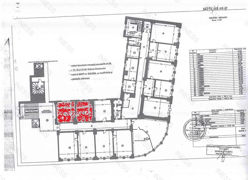 spatiu in cladire de birouri / zona Universitate / 2 camere - 42mp /