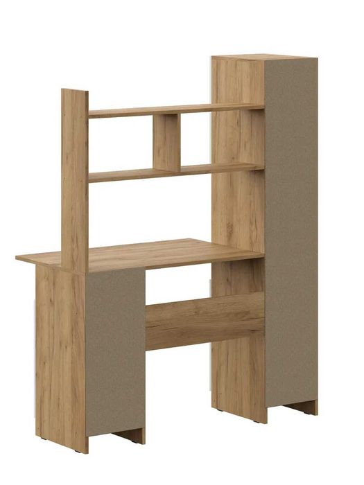 Компьютерный письменный стол с полками СТК-13 — белый / дуб (ЛМДФ)