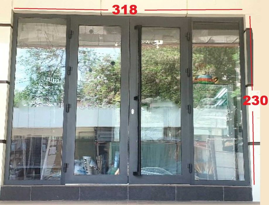 Витражные двери 318см*230см