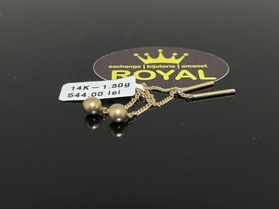 Bijuteria Royal CB : Cercei lungi aur 14k 1,30 grame