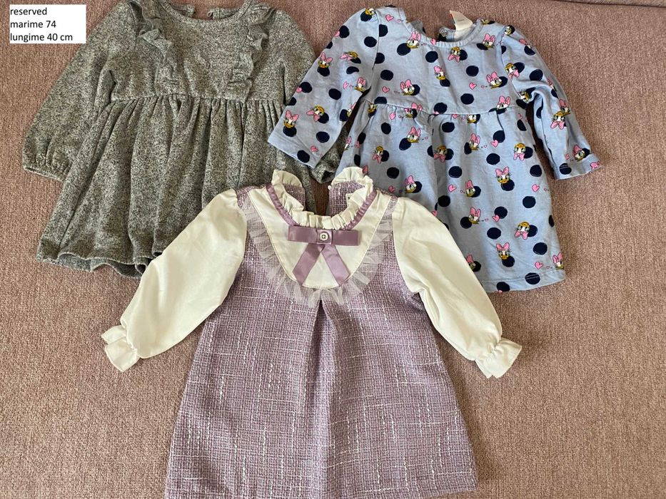 Lot Rochie ocazie maneca lunga iarna bebe copii marime 74 6-9 luni