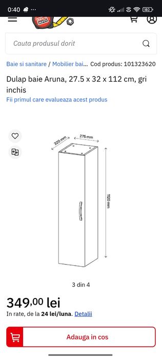 Dulap baie suspendat